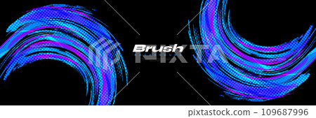 Abstract and Colorful Grunge Brush Background with Halftone Effect. Brush Stroke Illustration for Banner, Poster, or Sports Background. Scratch and Texture Elements For Design 109687996