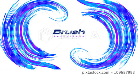 Abstract and Colorful Grunge Brush Background with Halftone Effect. Brush Stroke Illustration for Banner, Poster, or Sports Background. Scratch and Texture Elements For Design 109687998