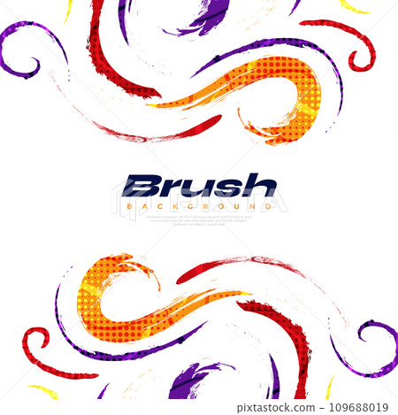 Abstract and Colorful Grunge Brush Background with Halftone Effect. Brush Stroke Illustration for Banner, Poster, or Sports Background. Scratch and Texture Elements For Design Abstract and Colorful Grunge Brush Background with Halftone Effect. Brush Stroke Illustration for Banner, Poster, or Sports Background. Scratch and Texture Elements For Design 109688019
