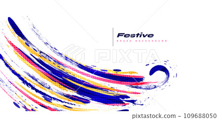 Abstract and Colorful Brush Background with Halftone Effect. Brush Stroke Illustration for Banner, Poster, or Sports Background. Scratch and Texture Elements For Design Abstract and Colorful Brush Background with Halftone Effect. Brush Stroke Illustration for Banner, Poster, or Sports Background. Scratch and Texture Elements For Design 109688050