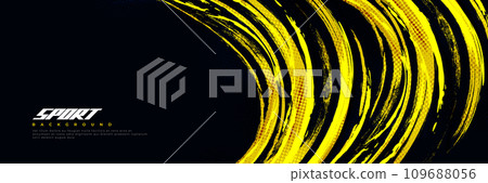 Black and Yellow Brush Background with Halftone Effect Isolated on Black Background. Sport Background with Grunge Style. Scratch and Texture Elements For Design Black and Yellow Brush Background with Halftone Effect Isolated on Black Background. Sport Background with Grunge Style. Scratch and Texture Elements For Design 109688056