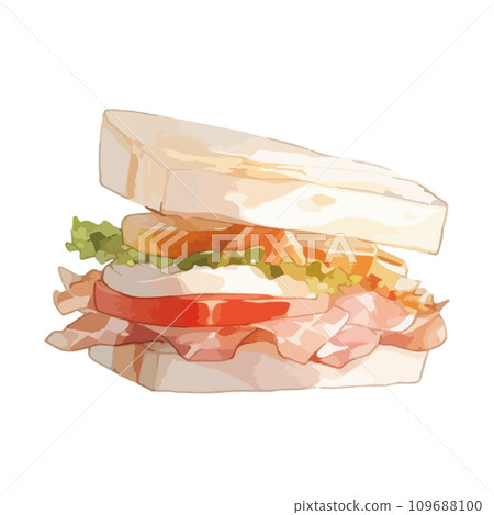 Sandwich illustration painted in watercolor Sandwich illustration painted in watercolor 109688100