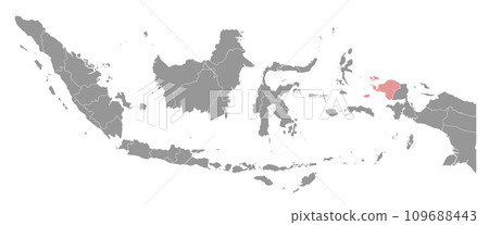 Southwest Papua province map, administrative division of Indonesia. Vector illustration. 109688443
