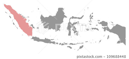 Sumatra island map, region of Indonesia. Vector illustration. 109688448