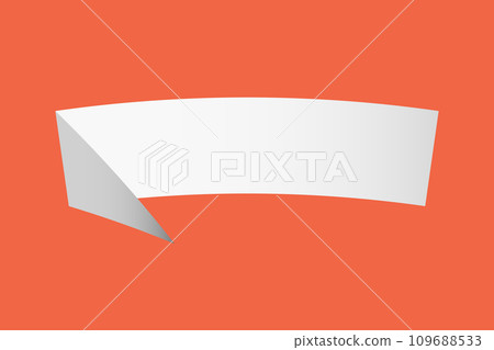 White blank folded ribbon banner. Solid vector illustration. White blank folded ribbon banner. Solid vector illustration. 109688533