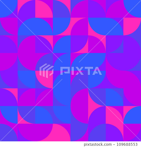 Abstract seamless geometric retro designed vector pattern in neon colors 109688553