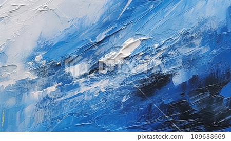 abstract oil painting texture wallpaper, with white, blue and black brushstrokes, contrasting values, use of palette knife, AI generated abstract oil painting texture wallpaper, with white, blue and black brushstrokes, contrasting values, use of palette knife, AI generated 109688669