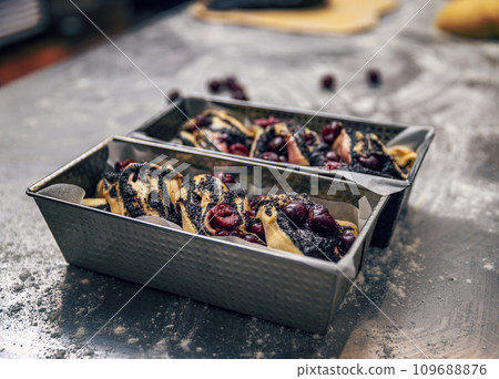 Raw poppy seed and cherry babka Raw poppy seed and cherry babka 109688876