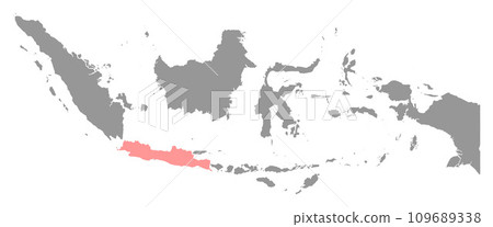 Java island map, region of Indonesia. Vector illustration. Java island map, region of Indonesia. Vector illustration. 109689338
