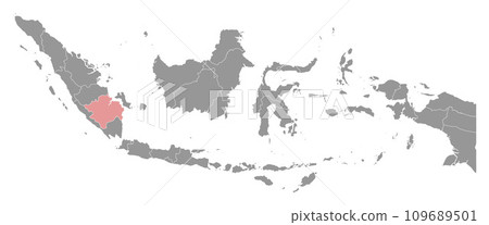 South Sumatra province map, administrative division of Indonesia. Vector illustration. 109689501