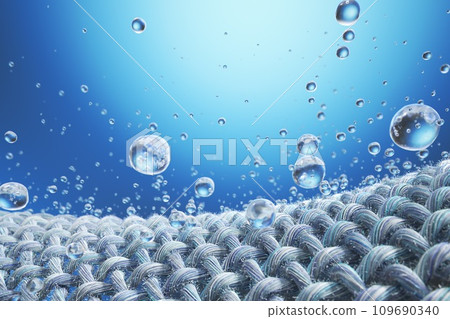 Close-up of fabric interlaced fiber with water drop. 109690340