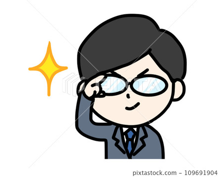 一個戴著發光眼鏡的男人的插圖 一個戴著發光眼鏡的男人的插圖 109691904