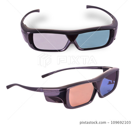 3D glasses isolated on white background with clipping path 3D glasses isolated on white background with clipping path 109692103