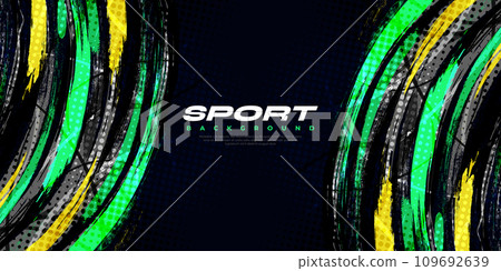 Abstract Sport Background with Brush Style and Halftone Effect. Brush Stroke Illustration. Scratch and Texture Elements For Design Abstract Sport Background with Brush Style and Halftone Effect. Brush Stroke Illustration. Scratch and Texture Elements For Design 109692639