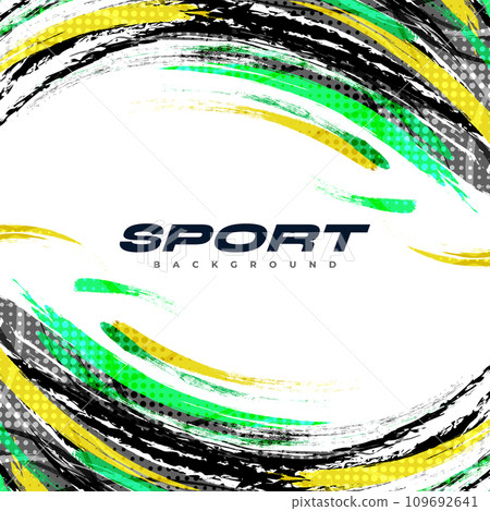 Abstract Sport Background with Brush Style and Halftone Effect. Brush Stroke Illustration. Scratch and Texture Elements For Design Abstract Sport Background with Brush Style and Halftone Effect. Brush Stroke Illustration. Scratch and Texture Elements For Design 109692641