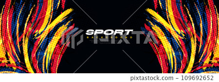 Abstract and Colorful Brush Background. Grunge Sport Banner. Brush Stroke Illustration. Scratch and Texture Elements For Design Abstract and Colorful Brush Background. Grunge Sport Banner. Brush Stroke Illustration. Scratch and Texture Elements For Design 109692652