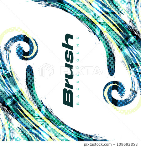 Abstract Brush Background with Sporty Style and Halftone Effect. Brush Stroke Illustration for Banner, Poster, or Sports Background. Scratch and Texture Elements For Design 109692858