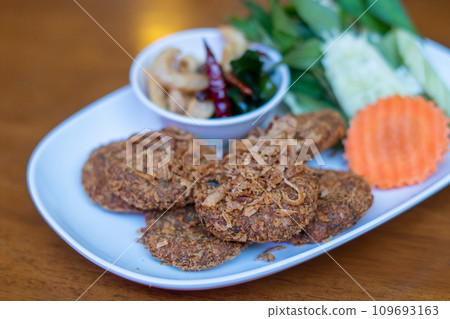Deep Fried Spicy Minced Pork (Laab Moo Tod) 109693163