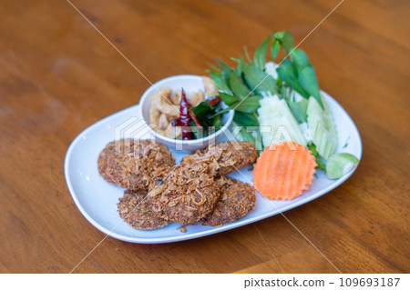 Deep Fried Spicy Minced Pork (Laab Moo Tod) 109693187