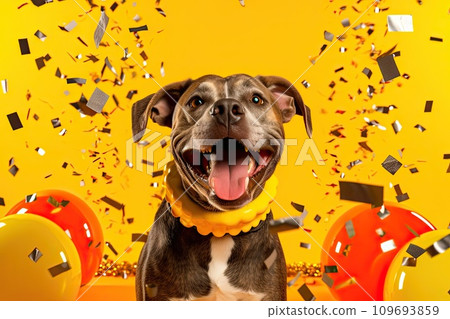 AI-generated content. dog celebrating party AI-generated content. dog celebrating party 109693859