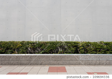 street wall background ,Industrial background, empty grunge urban street with warehouse brick wall 109694336
