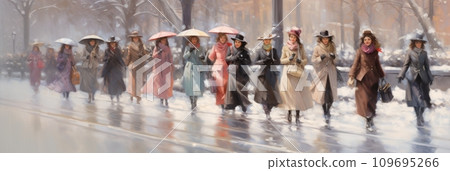 Girls in retro clothes 109695266