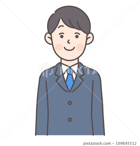一個穿著西裝微笑的男人的上半身插圖 109695512