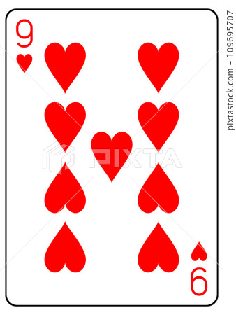 Playing Card Heart 9 109695707