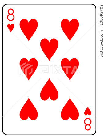 Playing card 8 of hearts 109695708