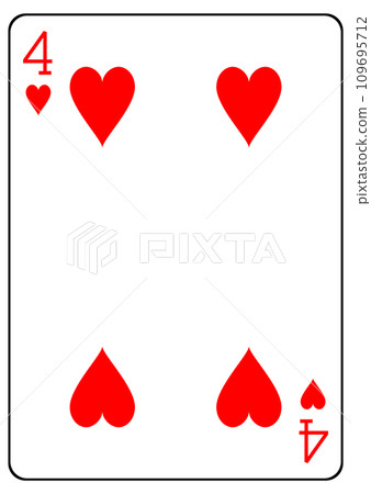Playing card 4 of hearts Playing card 4 of hearts 109695712