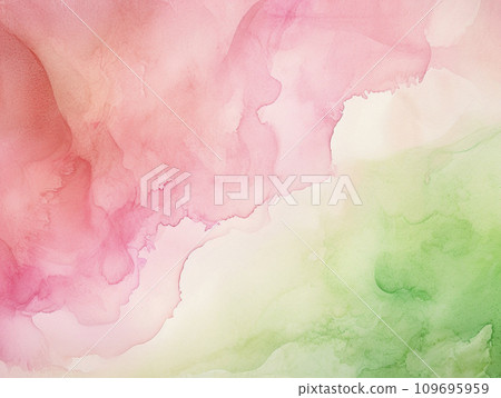 抽像水彩風格粉紅色和綠色背景AI圖像 109695959