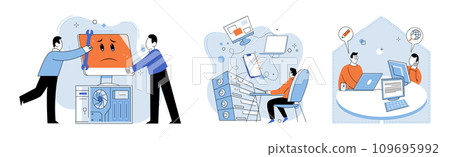 System administrator. Vector illustration. Directors provide guidance and direction to ensure effective administration and management Supportive executives offer assistance and support to their teams 109695992