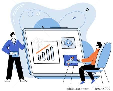 Business team vector illustration. Effective communication and cooperation were vital for success business The business teams progress was driven by well executed strategy Teamwork and brainstorming 109696049