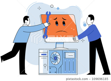 Technical support. Vector illustration. Technical assistants provide guidance and support in utilizing complex technologies Instructors in technical disciplines impart valuable knowledge and skills 109696185