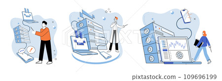 System administrator. Vector illustration. Effective management requires direction and guidance experienced directors Agents support executives in administration and control various business processes 109696199