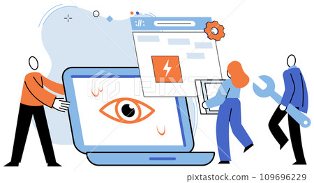 Technical support. Vector illustration. Engineering involves applying technical knowledge and skills to design and innovate The technical support metaphor underscores importance providing reliable Technical support. Vector illustration. Engineering involves applying technical knowledge and skills to design and innovate The technical support metaphor underscores importance providing reliable 109696229