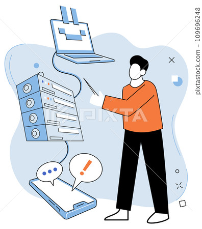 System administrator. Vector illustration. Effective management relies on direction and guidance experienced directors Agents provide valuable assistance and support to executives in their Agents 109696248