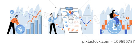 Crypto invest. Vector illustration. The crypto investment concept revolves around capitalizing on potential growth digital currencies Cryptocurrency trading involves buying and selling digital assets Crypto invest. Vector illustration. The crypto investment concept revolves around capitalizing on potential growth digital currencies Cryptocurrency trading involves buying and selling digital assets 109696787