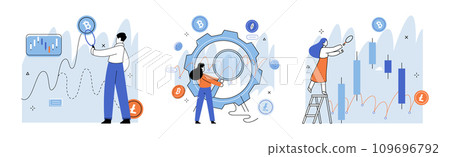 Crypto invest. Vector illustration. Finance professionals study financial aspects cryptocurrencies to develop investment strategies Investing in cryptocurrencies can be high risk, high reward venture Crypto invest. Vector illustration. Finance professionals study financial aspects cryptocurrencies to develop investment strategies Investing in cryptocurrencies can be high risk, high reward venture 109696792