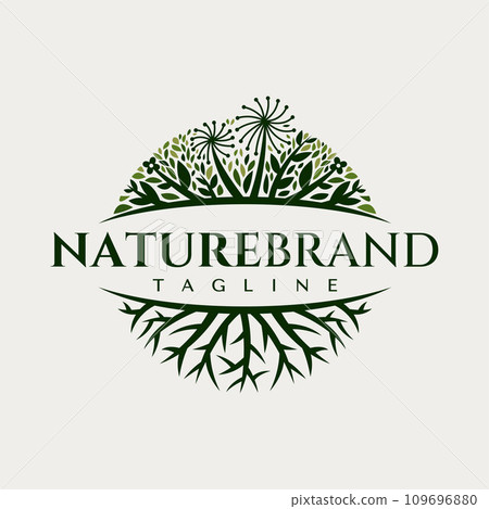 Decorative nature garden logo design. 109696880