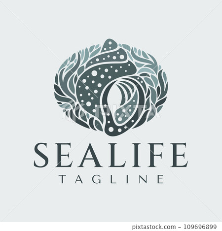 Luxury abstract sea oyster logo design branding 109696899