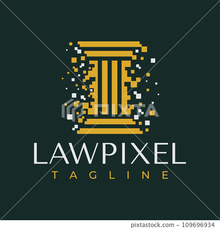 Modern law pixel abstract logo design vector. Modern law pixel abstract logo design vector. 109696934