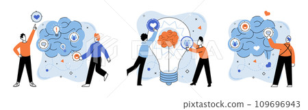 Innovative mindset vector illustration. Creative minds constantly seek to improve, pushing boundaries achievement Innovation is engine propels train inspiration towards success Motivation is wind 109696943