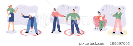 Personal space vector illustration. Protecting personal space is essential for maintaining psychological well being in social settings Understanding psychology behind personal space can enhance Personal space vector illustration. Protecting personal space is essential for maintaining psychological well being in social settings Understanding psychology behind personal space can enhance 109697005