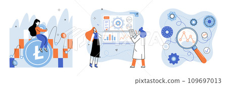 Crypto market. Vector illustration. Developing successful investment strategy is crucial for long term financial success Market indices provide valuable insights into performance crypto assets 109697013