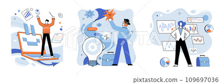 Smart business vector illustration. Smart strategies, catalysts for achieving business goals Challenge status quo with smart and efficient innovation Brainstorming sessions are birthplaces smart ideas Smart business vector illustration. Smart strategies, catalysts for achieving business goals Challenge status quo with smart and efficient innovation Brainstorming sessions are birthplaces smart ideas 109697036