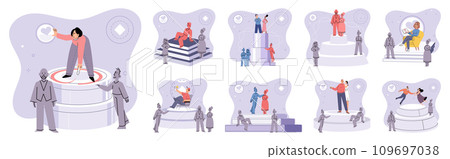 Personal space vector illustration. Effective communication involves respecting personal space and boundaries Physical contact can be comforting or discomforting depending on personal preferences Personal space vector illustration. Effective communication involves respecting personal space and boundaries Physical contact can be comforting or discomforting depending on personal preferences 109697038