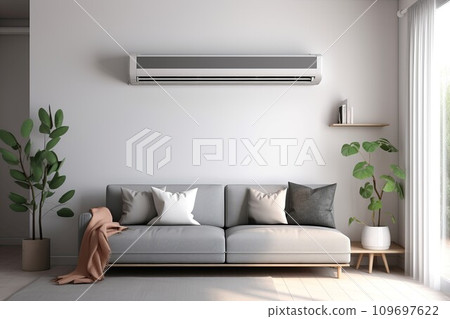 Air conditioner stylish new room. Decor device. Generate Ai 109697622