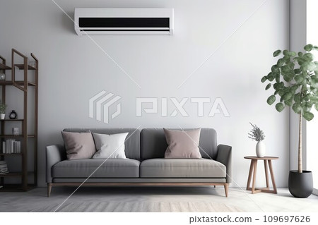 Air conditioner stylish room. Furniture system. Generate Ai 109697626