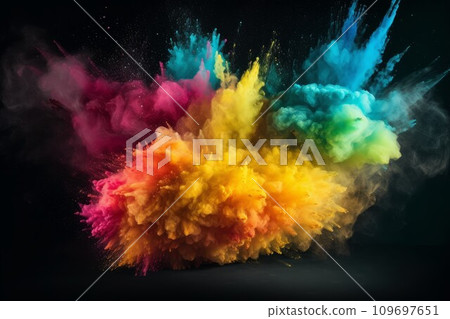 Colorful powder explosion paint. Art festival. Generate Ai Colorful powder explosion paint. Art festival. Generate Ai 109697651